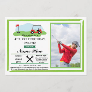 Golf Birthday Party Any Age 40th 50th Photo Invite