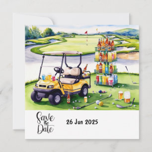 Golf  Birthday Party decoration on the course  Save The Date