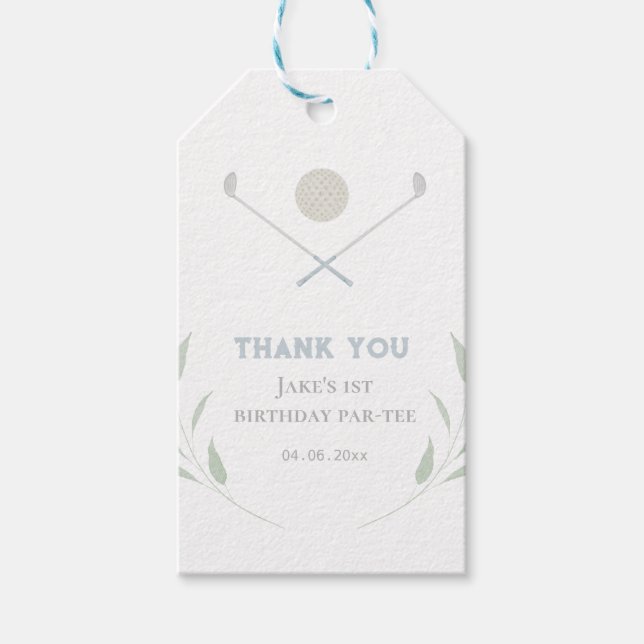 Golf birthday party gift tag (Front)