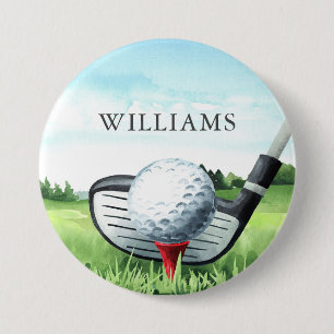 Golf Birthday Party I Golfer 3 Inch Round Button