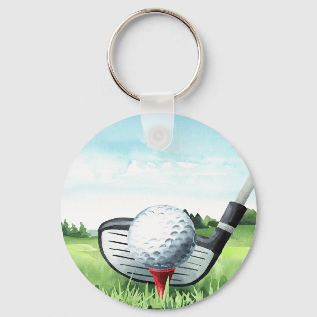 Golf Birthday Party I Golfer Keychain (Front)