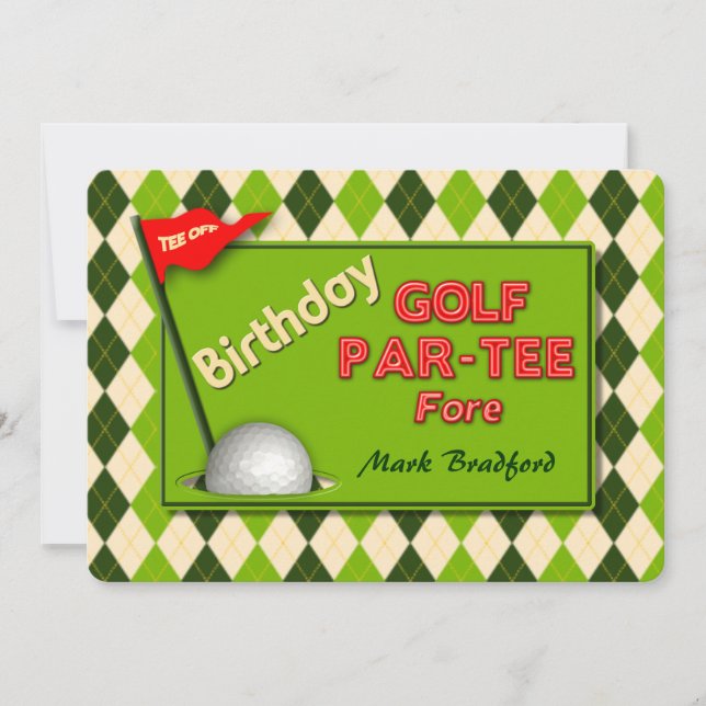 GOLF BIRTHDAY PARTY INVITATION - PAR-TEE (Front)