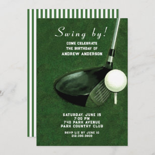 Golf birthday party invitations