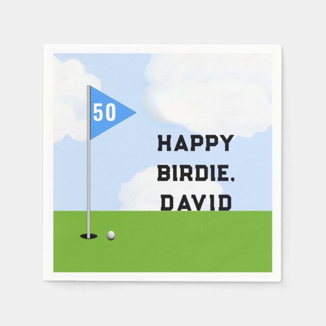 Golf Birthday Party Napkin (Front)