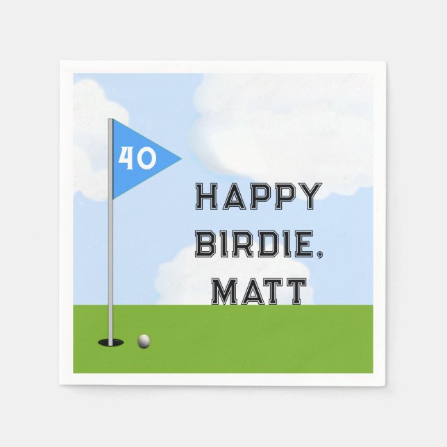 Golf Birthday Party Napkin (Front)