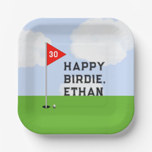 Golf Birthday Party Paper Plate (Front)