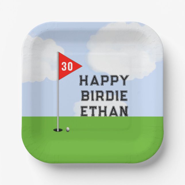 Golf Birthday Party Paper Plate (Front)