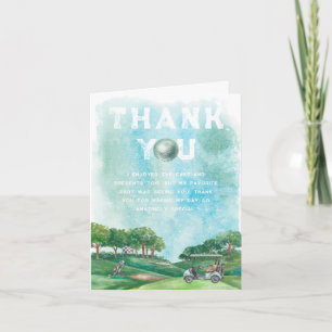 Golf Birthday Party   Photo Thank You Card