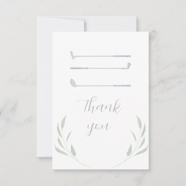 Golf Birthday party Thank you Card (Front)