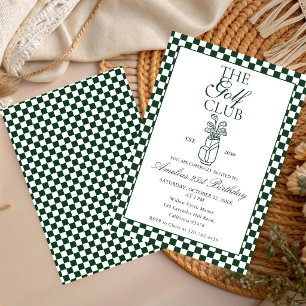 Golf Birthday Retro Club Party Old Money  Invitation