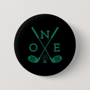 Golf Birthday Shirt 1st Birthday Hole In One Boys 2 Inch Round Button