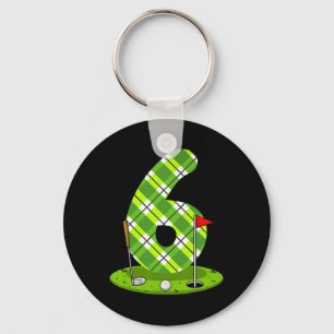 Golf Birthday Shirt For Kids 6th Birthday Party Go Keychain