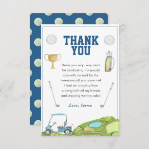 Golf Birthday Thank You Card