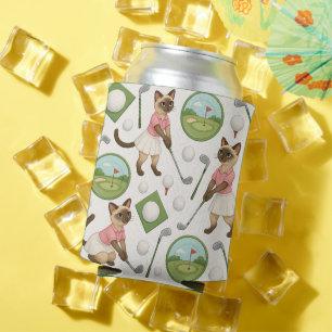 Golf Birthday Themed for Cat Lovers Can Cooler