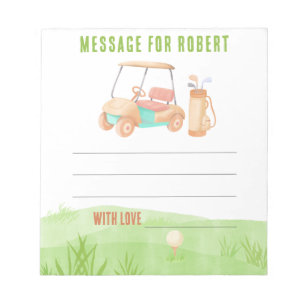 Golf Birthday Time capsule message Notepad