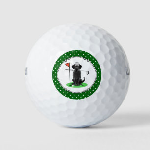 Golf Black Labrador Retriever Dog - Cute Golf Balls