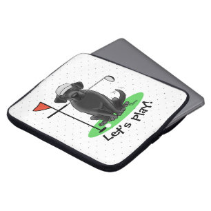 Golf Black Labrador Retriever Dog - Cute Laptop Sleeve