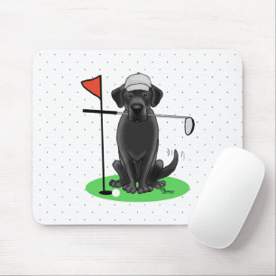 Golf Black Labrador Retriever Dog - Cute Mouse Pad