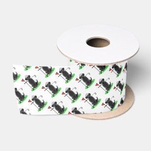Golf Black Labrador Retriever Dog - Cute Satin Ribbon