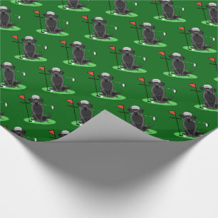 Golf Black Labrador Retriever Dog - Cute Wrapping Paper