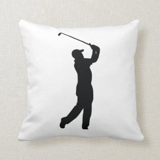 Golf Black Silhouette Shadow Throw Pillow