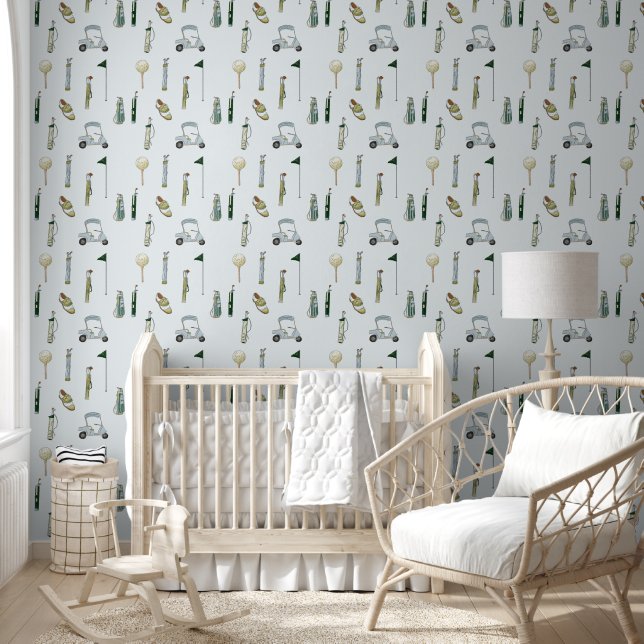 Golf blue and green watercolor wallpaper (Kids)