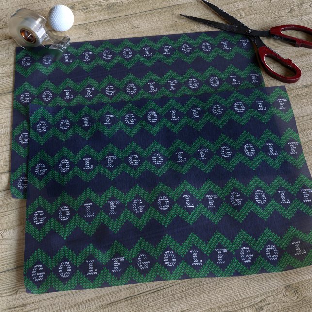 Golf Blue Christmas Tissue Paper (Merry Golfmas! Perfect tissue paper for the golfer in your life)