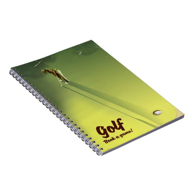 Golf "Book a game" vintage Poster Notebook (Right Side)
