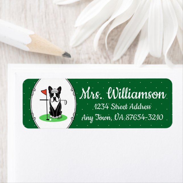 Golf Boston Terrier (noir) mignon chien (En situation)