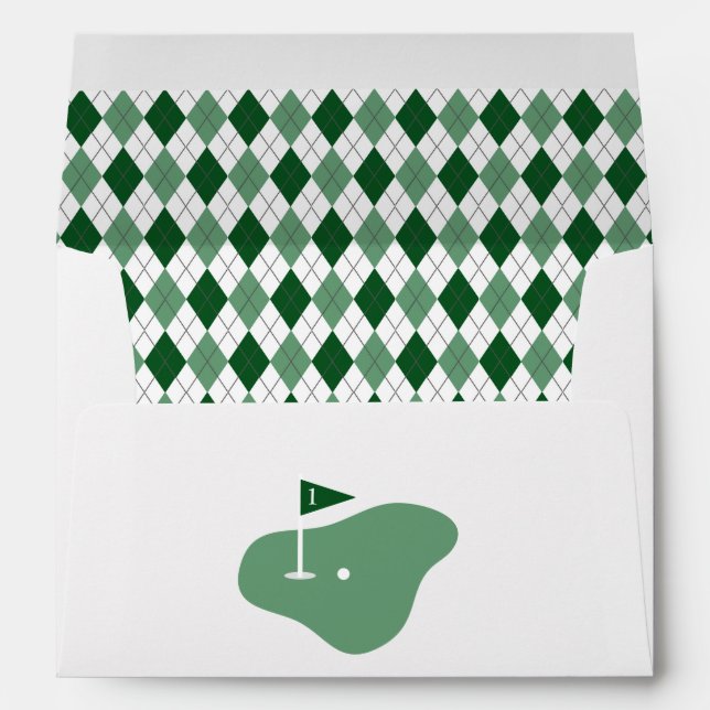 Golf Boy 1st Birthday Envelope (Back (Bottom))