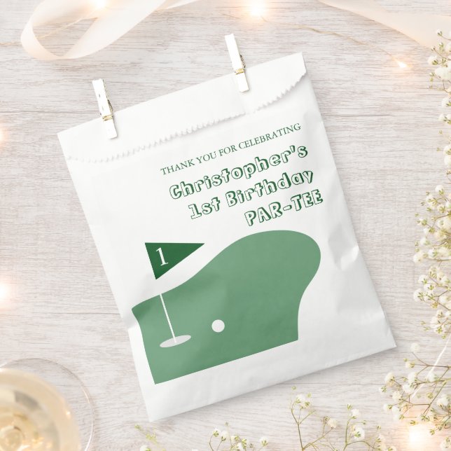 Golf Boy 1st Birthday Favour Bag (Clipped)
