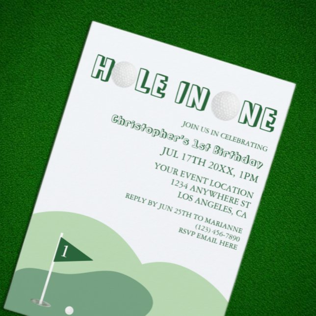 Golf Boy 1st Birthday Invitation (Creator Uploaded)