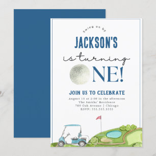 Golf Boy First Birthday Invitation