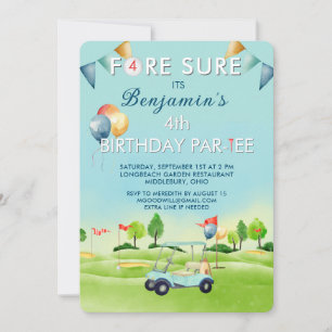 Golf Boy Fourth 4th Birthday Par-Tee Invitation