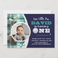 Golf Boy Future Golfer Navy Photo 1st Birthday