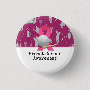 Golf Breast Cancer Awareness for golfer 1 Inch Round Button