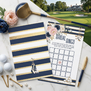 Golf Bridal Bingo Bachelorette Game Navy Gold