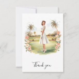 Golf bridal shower Flat Thank You Card