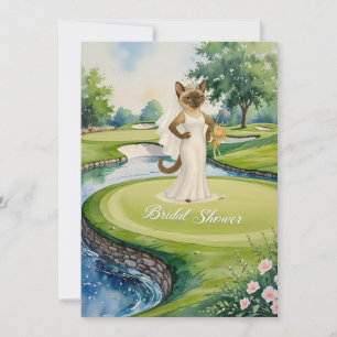 GOLF BRIDAL SHOWER for Cat Lover golfer  Invitation