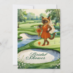 GOLF BRIDAL SHOWER for Cat Lover golfer  Invitation