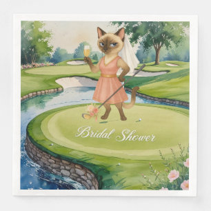 GOLF BRIDAL SHOWER for Cat Lover golfer Napkin