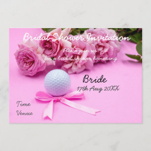 Golf Bridal Shower Invitation balle de golf et ros