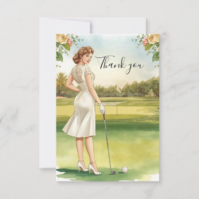 Golf Bridal Shower Thank You Card (Front)