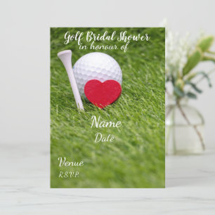 Golf Bridal Shower with golf ball and love hearts  Invitation