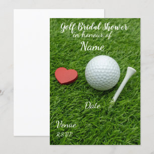 Golf Bridal Shower with golf ball and love hearts  Invitation
