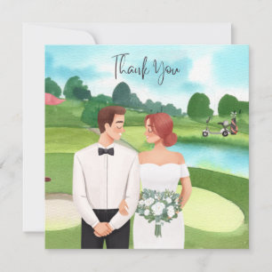 Golf Bride and Groom wedding in golf course
