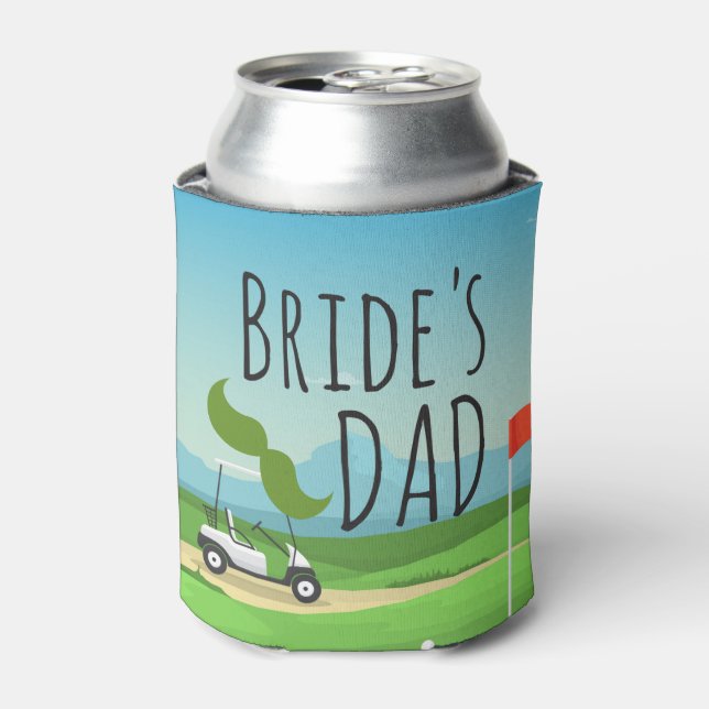 Golf Bride's Dad for Golfer Wedding    Can Cooler (Can Front)