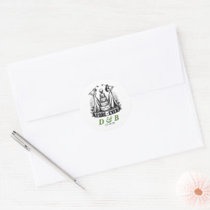Golf Brides Wedding Classic Round Sticker