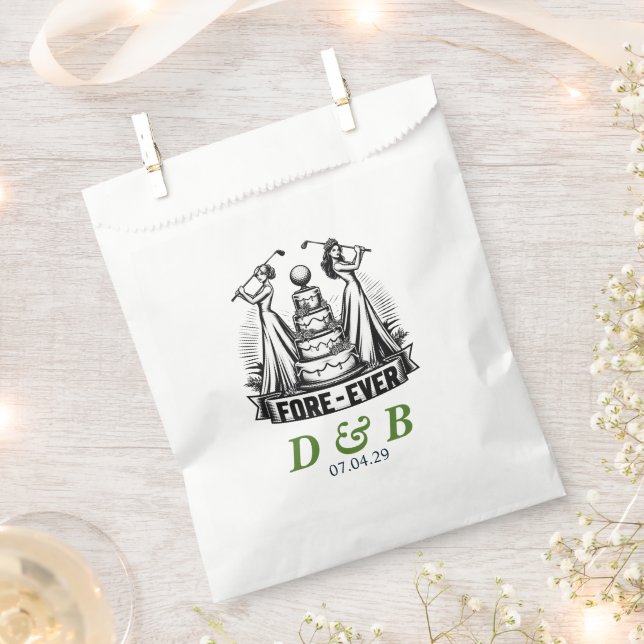 Golf Brides Wedding Favour Bag (Clipped)