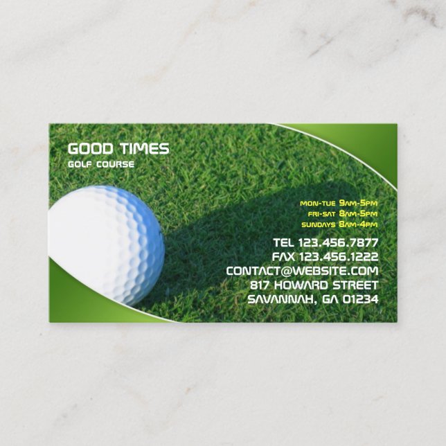 Golf Business Card (Front)
